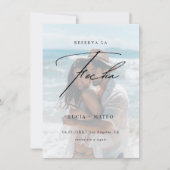 Save The Date Faded Photo Reserva La Fecha Espagne Plage Mariage (Devant)