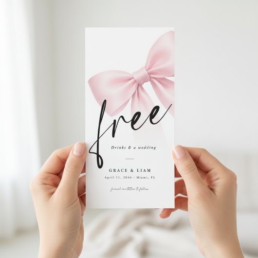 Save The Date Faire Connaître Boisson Rose Moderne Mariage Écono