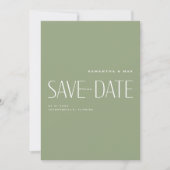 Save The Date Faire Connaître Simple Monogramme Moderne Sage Dat (Devant)