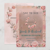 Save The Date Faire conte de fées floral enregistrer la date (Devant / Derrière)