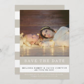 Save The Date Faire part d'annonce de date à retenir rayé (Devant / Derrière)