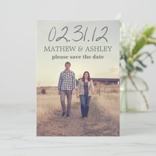 Save The Date Faire part d'annonce de date de mariage avec conce (Debout devant)