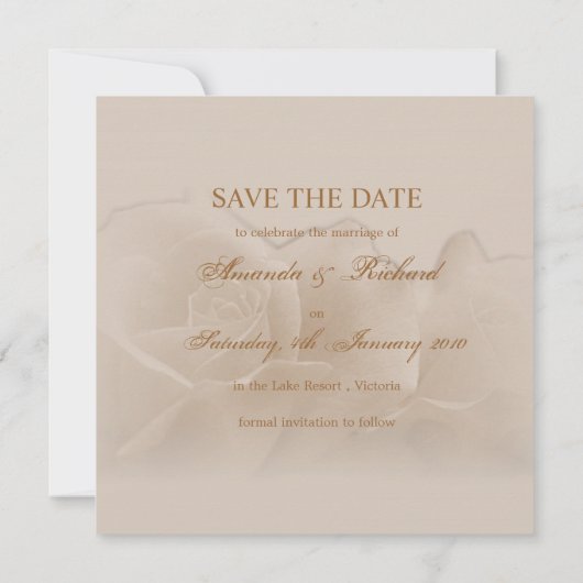 Save The Date Faire part d'annonce de date de mariage - Roses Sé (Dos)