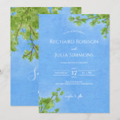 Save The Date Faire part d'annonce de mariage / Arbre aquarelle (Devant / Derrière)