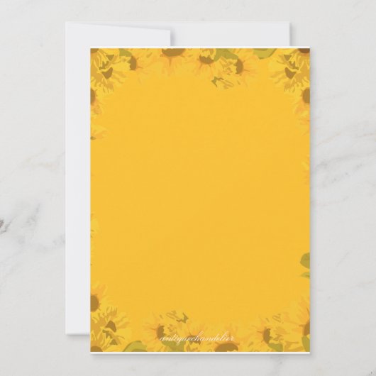 Save The Date Faire part d'annonce de mariage Tournesol (Dos)