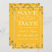Save The Date Faire part d'annonce de mariage Tournesol (Devant / Derrière)