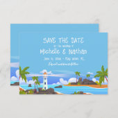 Save The Date Faire part d'annonce de sauvegarde de phare  (Devant / Derrière)