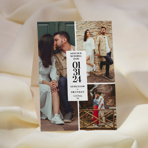 Save The Date Faire part de collage de photos moderne pour annon
