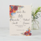 Save The Date Faire part de date automnal floral (Debout devant)