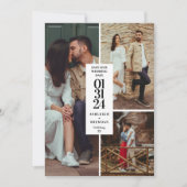 Save The Date Faire part de date de mariage à collage photo mode (Devant)