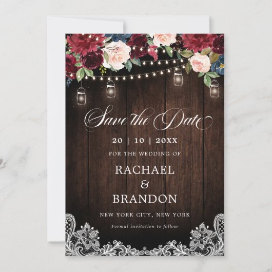 Save The Date Faire part de date de mariage à conserver dans un  (Devant)