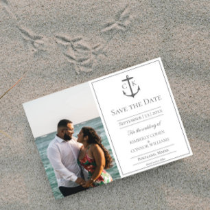 Save The Date Faire part de date de mariage à photo avec monogra