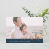 Save The Date Faire part de date de mariage avec calligraphie mo (Debout devant)
