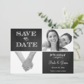 Save The Date Faire part de date de mariage avec photo sur table (Debout devant)