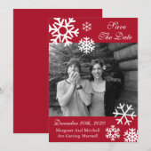 Save The Date Faire part de date de mariage avec plusieurs floco (Devant / Derrière)