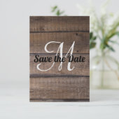 Save The Date Faire part de date de mariage en bois rustique mod (Debout devant)