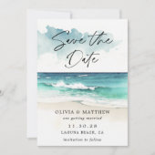 Save The Date Faire part de date de mariage moderne à l'aquarell (Devant)