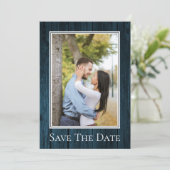 Save The Date Faire part de date de mariage photo rustique simpl (Debout devant)