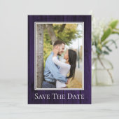 Save The Date Faire part de date de mariage rustique simple viol (Debout devant)