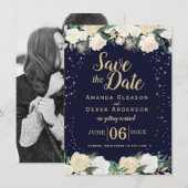 Save The Date Faire part de date de Romantique Hiver (Devant / Derrière)