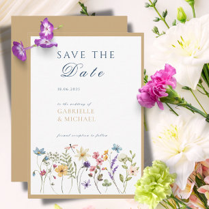 Save The Date Faire part de date de Rustic Kraft aquarelle flora