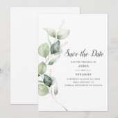 Save The Date Faire part de date de sauvegarde de script de verd (Devant / Derrière)