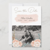Save The Date Faire part de date de style boho moderne rose flor (Devant)