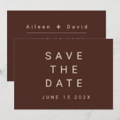 Save The Date Faire part de date minimale typographique Automne (Devant / Derrière)