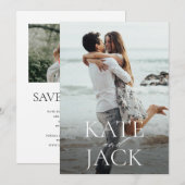Save The Date Faire part de date typographique avec photo (Devant / Derrière)