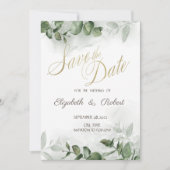 Save The Date Faire part de Eucalyptus à conserver (Devant)