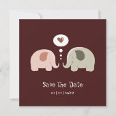 Save The Date Faire part de fiançailles éléphant mignon - Sauveg (Devant)