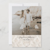 Save The Date Faire part de Gilded Scroll Damask ivoire or (Dos)