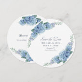 Save The Date Faire part de l'Hortensia Bleu (Devant / Derrière)