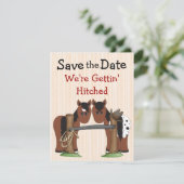Save The Date Faire part de mariage à cheval mignon (Debout devant)