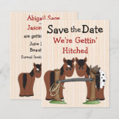 Save The Date Faire part de mariage à cheval mignon (Devant / Derrière)