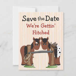 Save The Date Faire part de mariage à cheval mignon