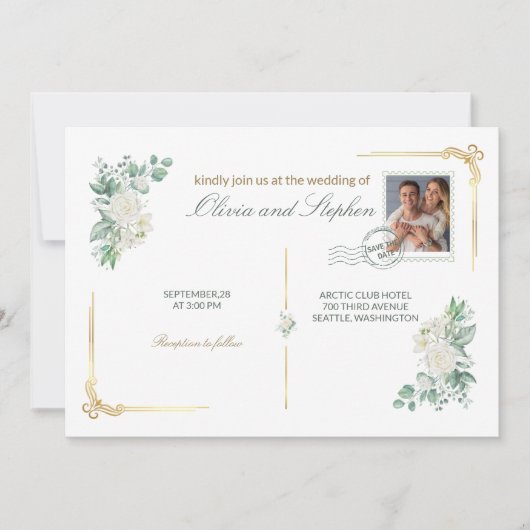 Save The Date faire part de mariage à conserver pour la date de (Devant)