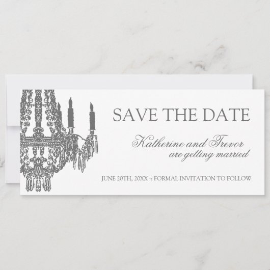 Save The Date Faire part de mariage à date limite de lustre (Devant)