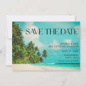 Save The Date Faire part de mariage à la plage tropicale (Devant)