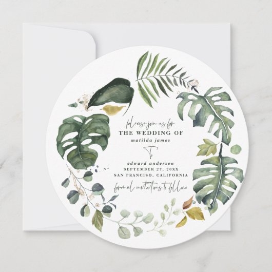 Save The Date Faire part de mariage à l'aquarelle florale tanger (Devant)