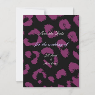 Save The Date Faire part de mariage à motif léopard noir et viol