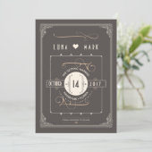 Save The Date Faire part de mariage Art Déco Gatsby (Debout devant)