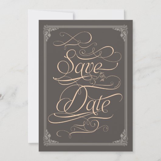 Save The Date Faire part de mariage Art Déco Gatsby (Dos)
