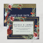 Save The Date Faire part de mariage automnal Rustic Fall Marsala (Devant / Derrière)