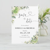 Save The Date Faire part de mariage aux Hydrangeas Floraux (Debout devant)