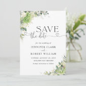 Save The Date Faire part de mariage aux Hydrangeas Floraux (Debout devant)