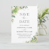Save The Date Faire part de mariage aux Hydrangeas Floraux (Debout devant)