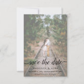 Save The Date Faire part de mariage avec 2 photos à l'écriture e (Devant)