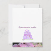 Save The Date Faire part de mariage avec gâteau à ruban violet (Dos)