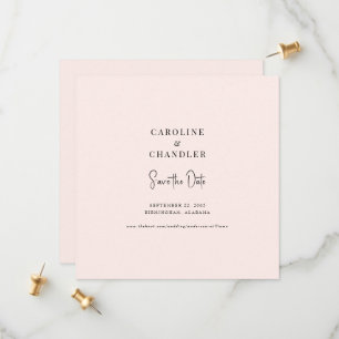 Save The Date Faire part de mariage carré rose poudré